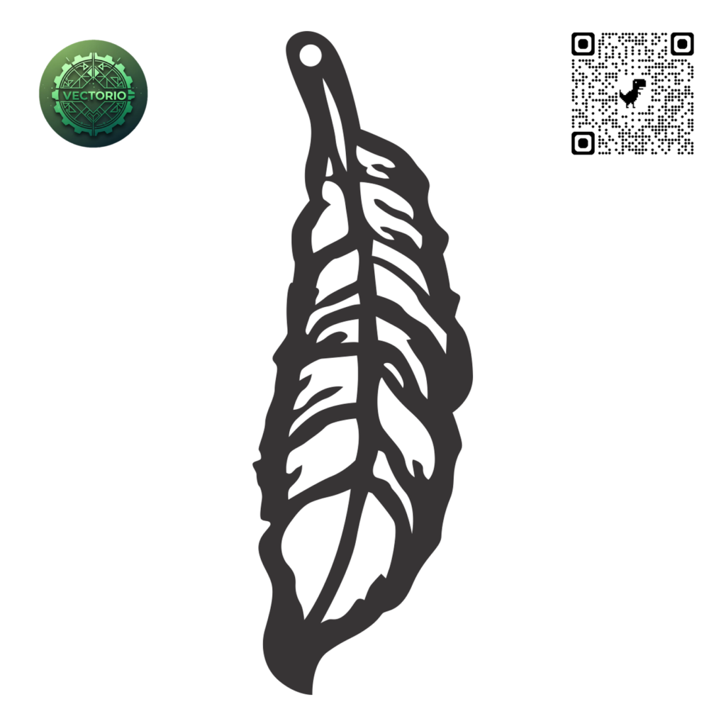 FEATHER 34 vector design for laser cutting and engraving