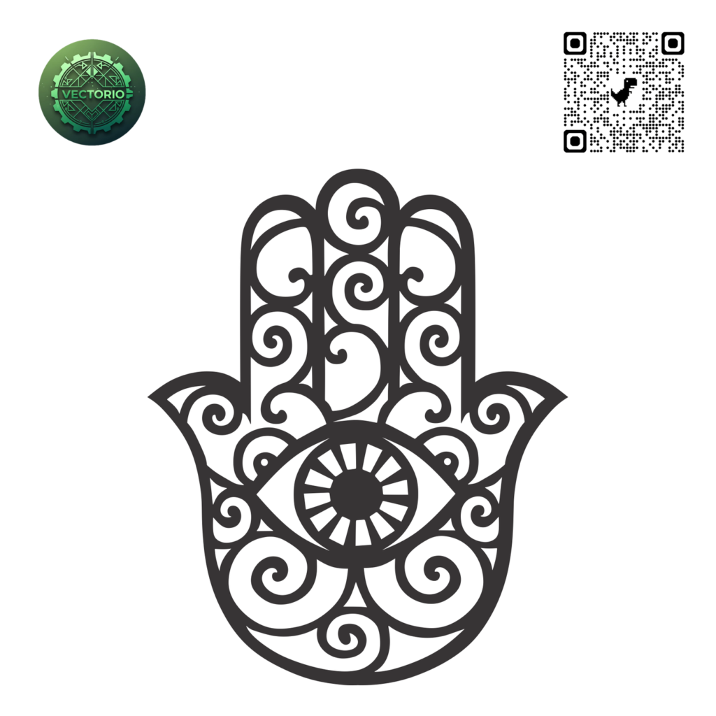 HAMSA HAND vector design for laser cutting and engraving