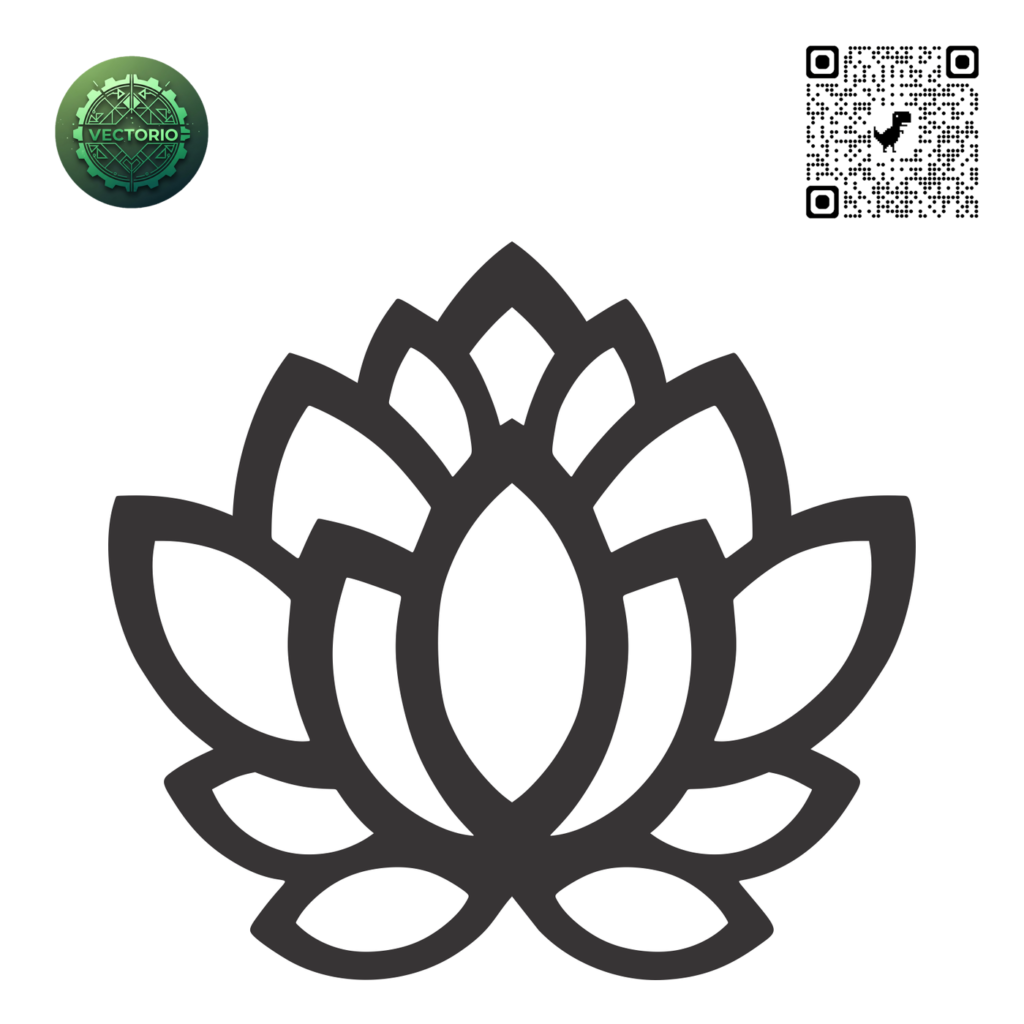LOTUS FLOWER 2 vector design for laser cutting and engraving