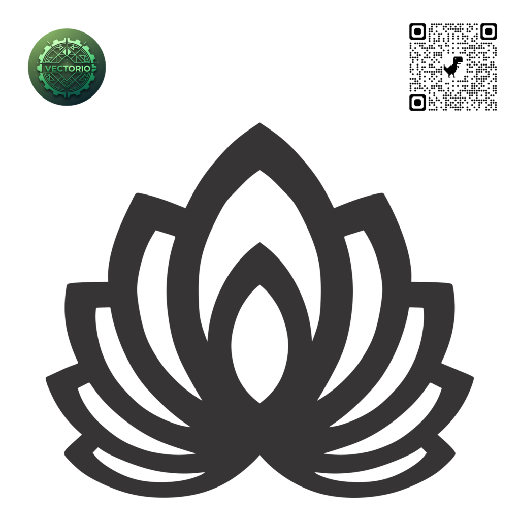 LOTUS FLOWER ICON vector design for laser cutting and engraving