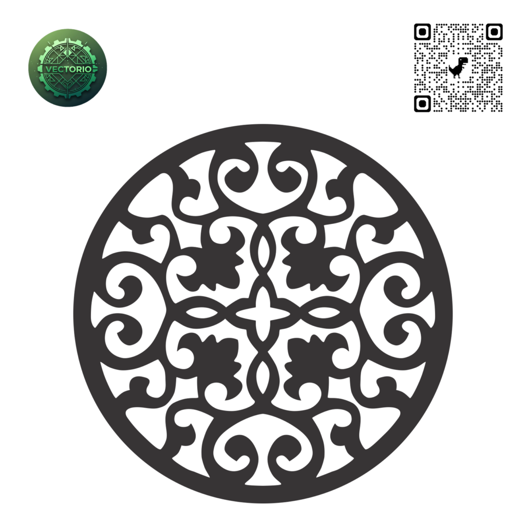MANDALA 107 vector design for laser cutting and engraving