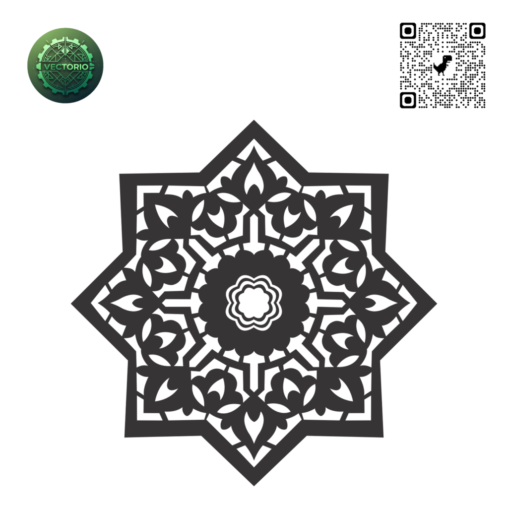 MANDALA 108 vector design for laser cutting and engraving