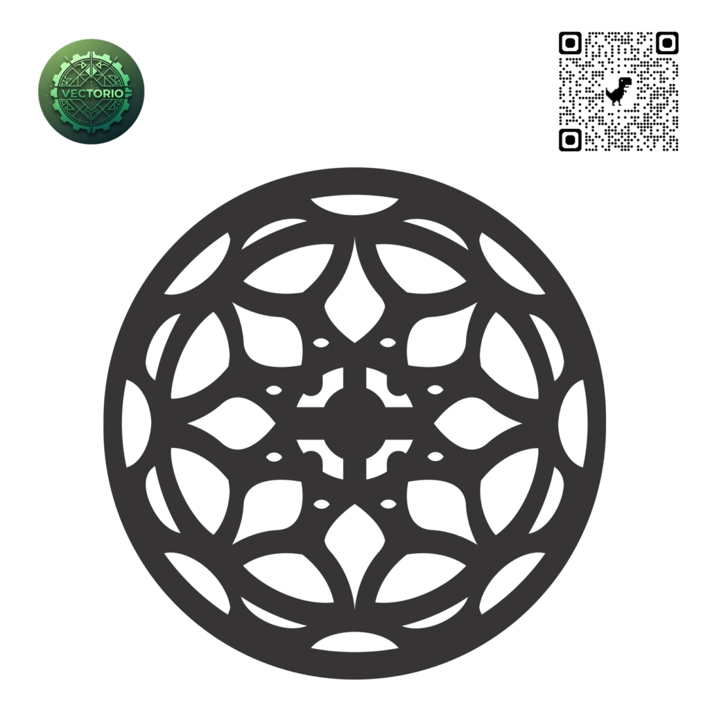 MANDALA 117 vector design for laser cutting and engraving