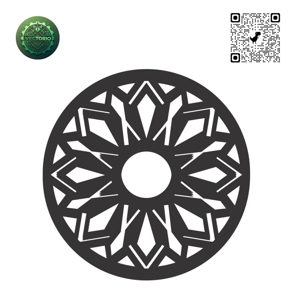 MANDALA 128 vector design for laser cutting and engraving
