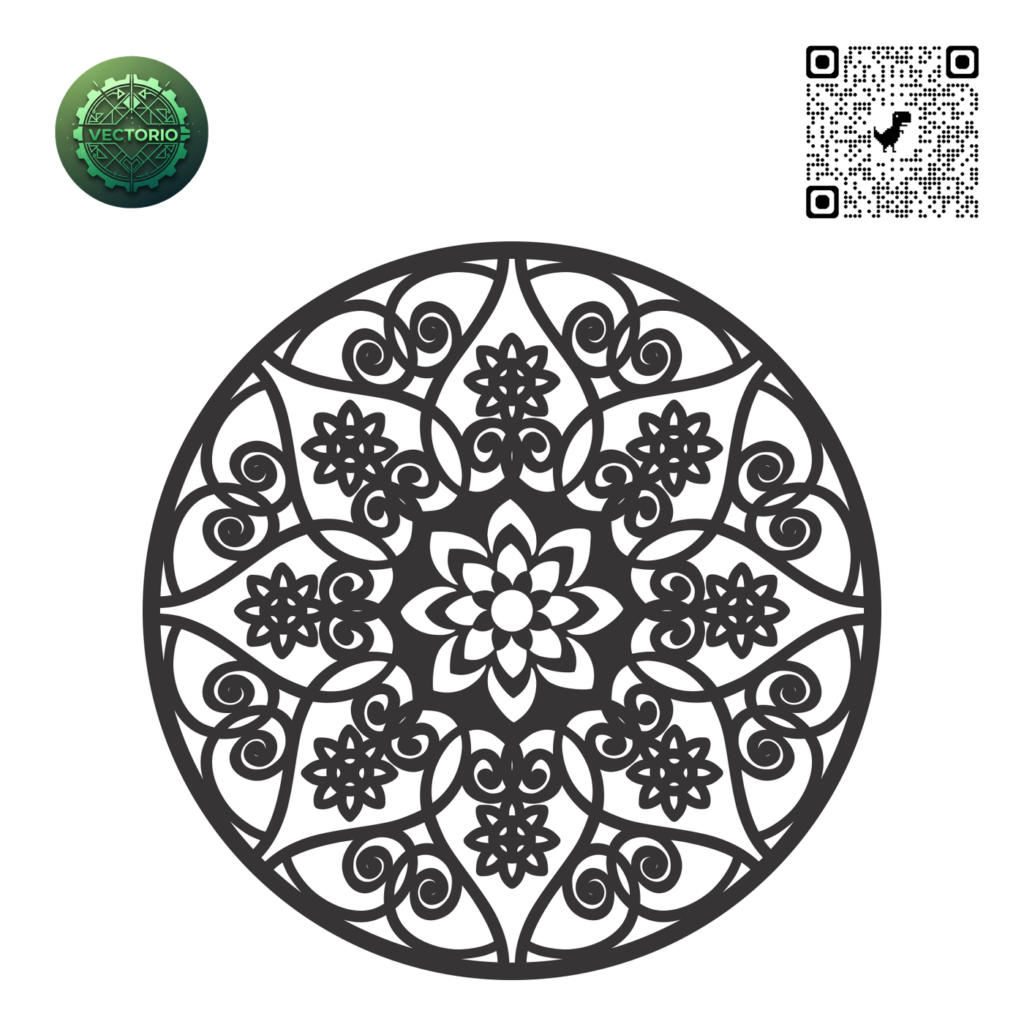 MANDALA 141 vector design for laser cutting and engraving