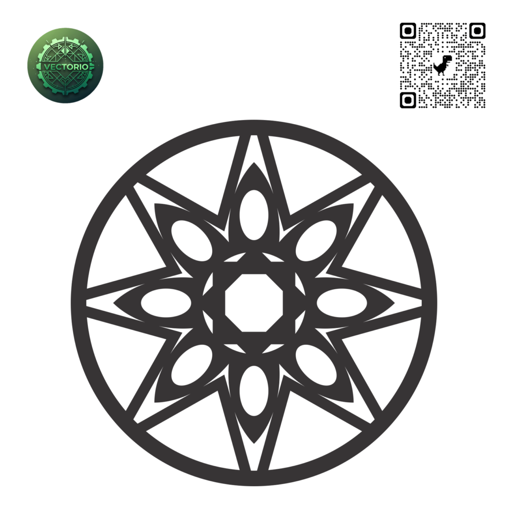 MANDALA 154 vector design for laser cutting and engraving