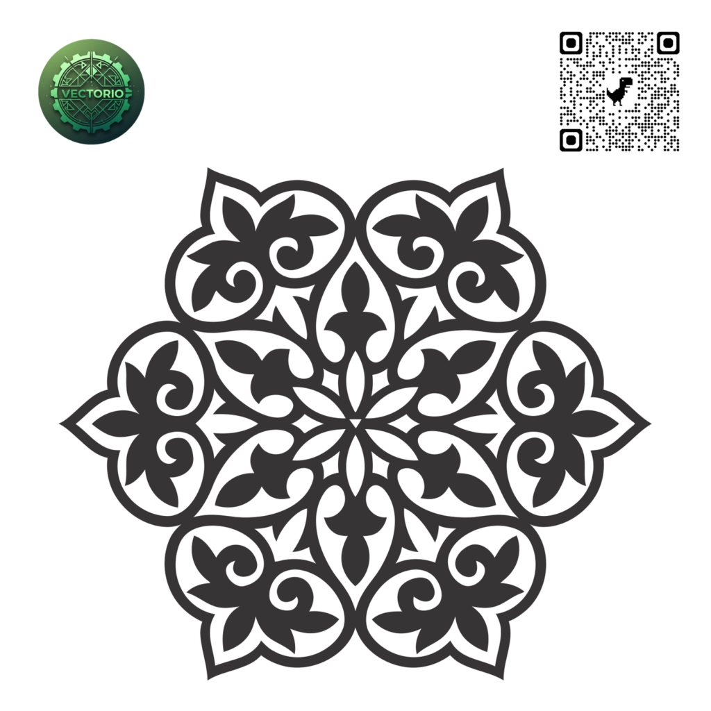 MANDALA 5 vector design for laser cutting and engraving