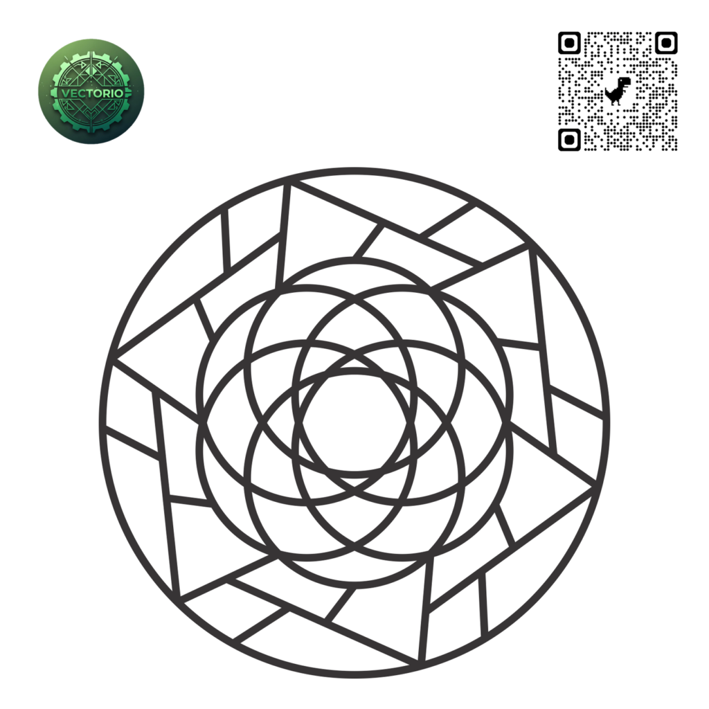 MANDALA 52 vector design for laser cutting and engraving
