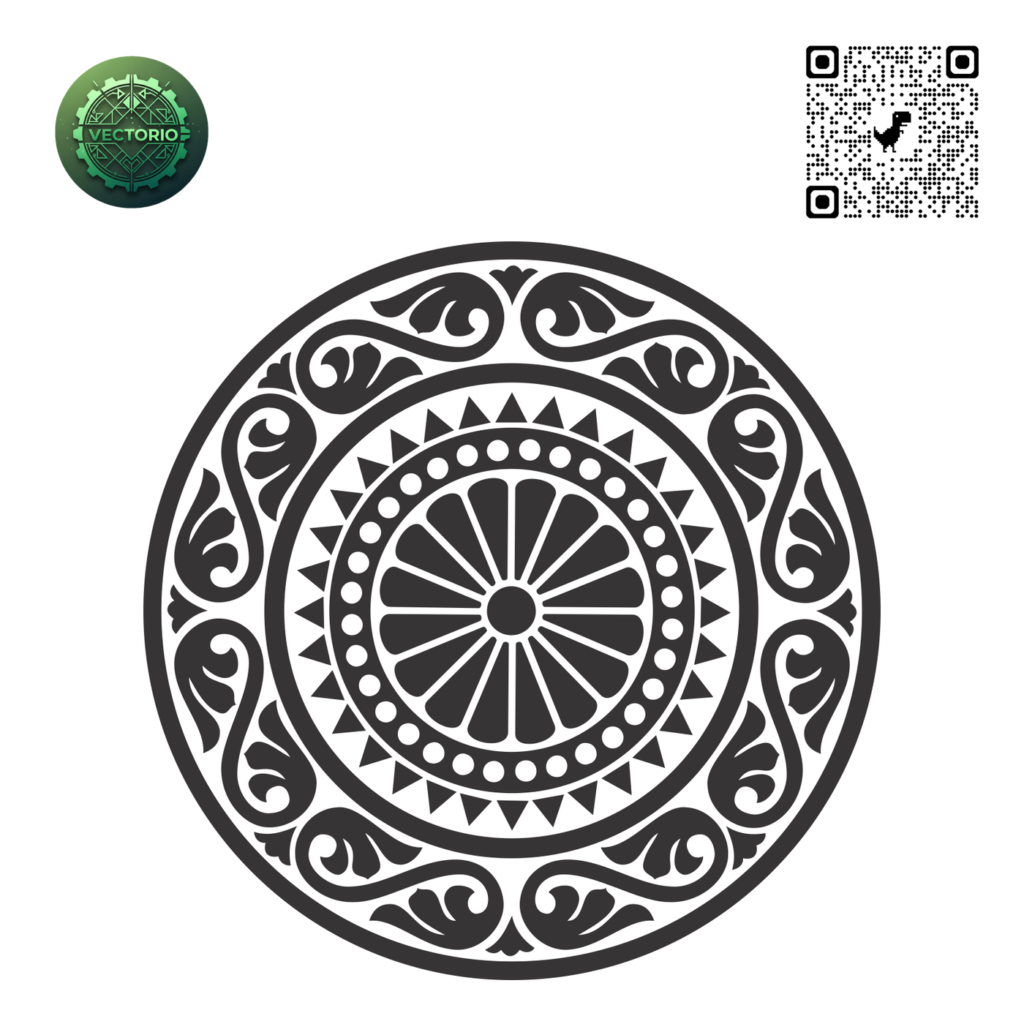 MANDALA 61 vector design for laser cutting and engraving