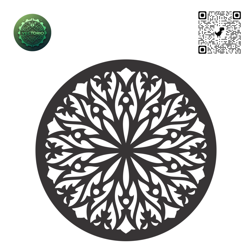 MANDALA 62 vector design for laser cutting and engraving