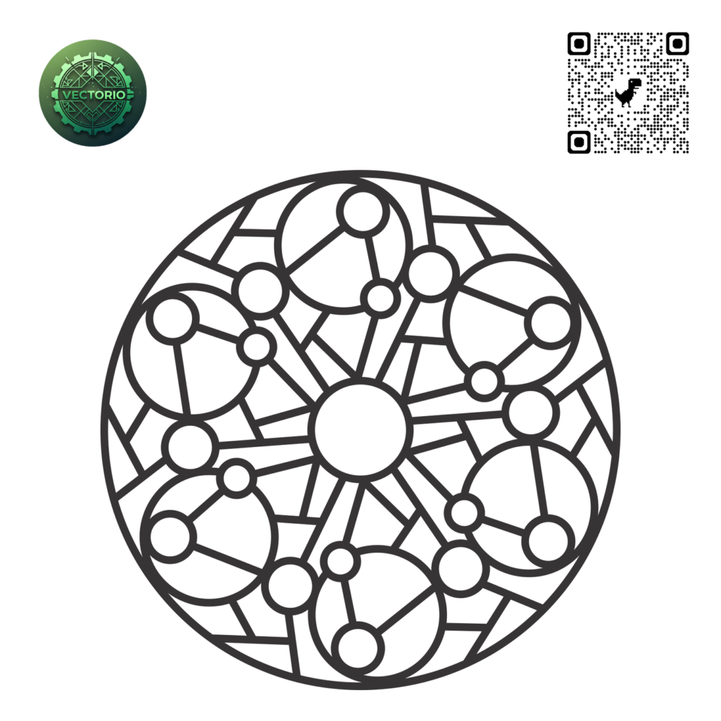 MANDALA 64 vector design for laser cutting and engraving