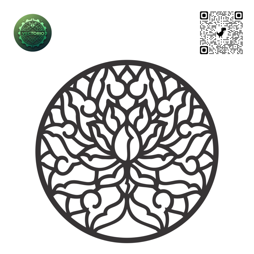 MANDALA 82 vector design for laser cutting and engraving