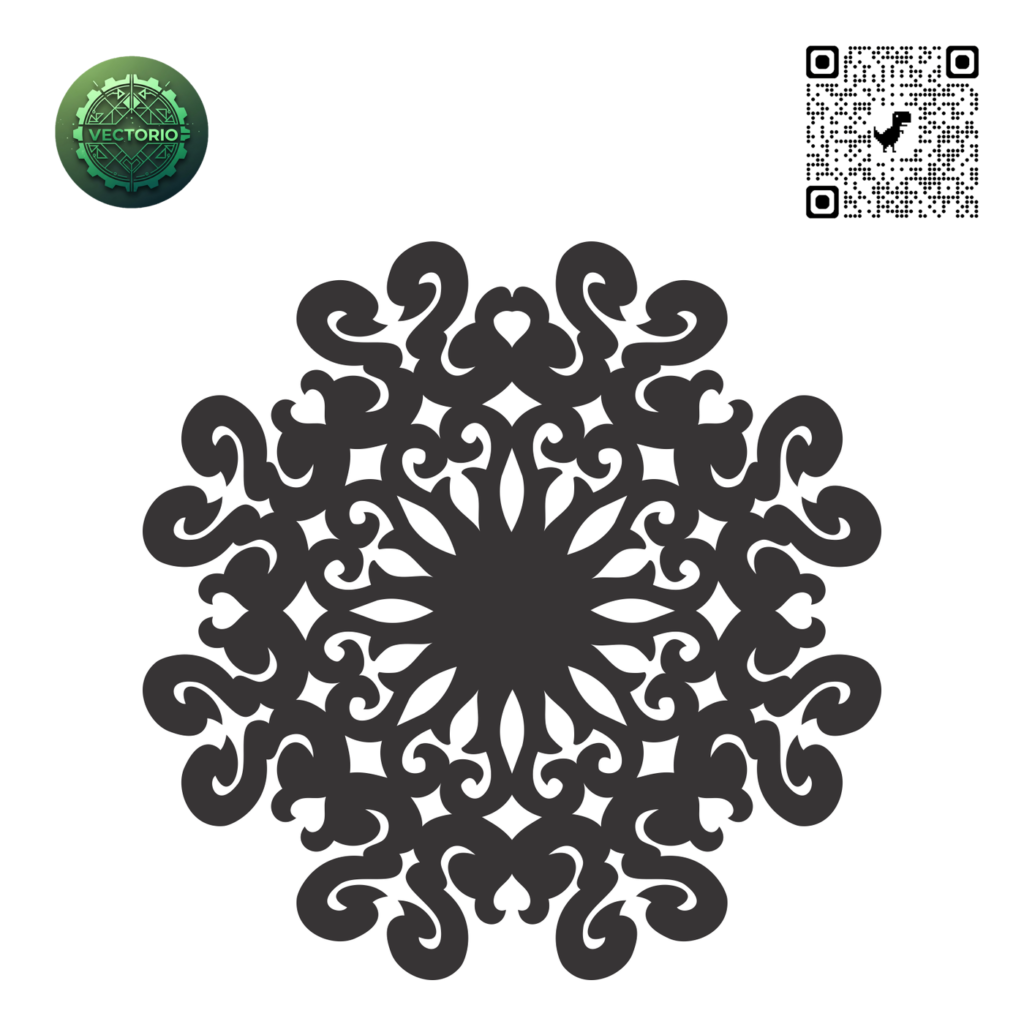MANDALA 85 vector design for laser cutting and engraving