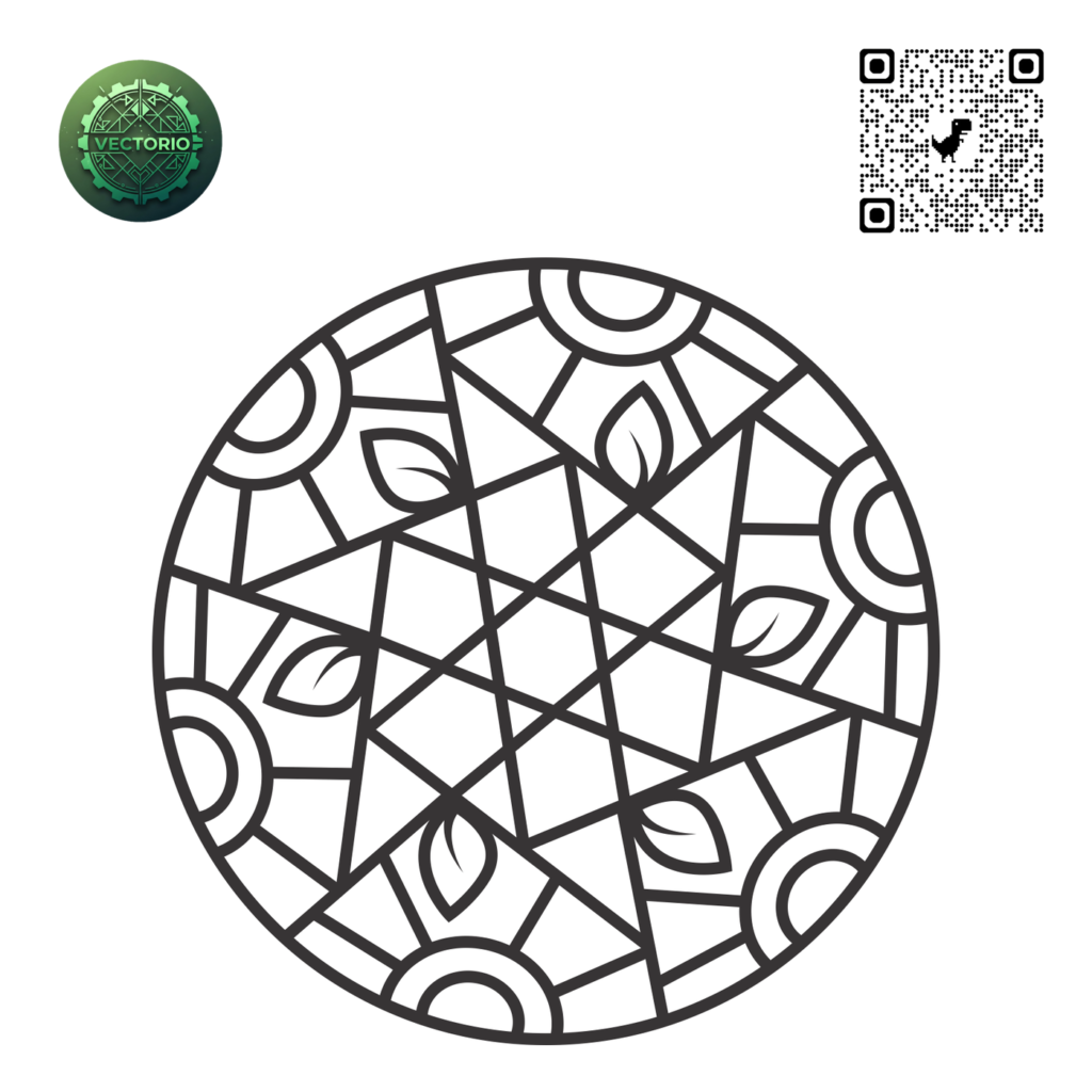MANDALA 89 vector design for laser cutting and engraving