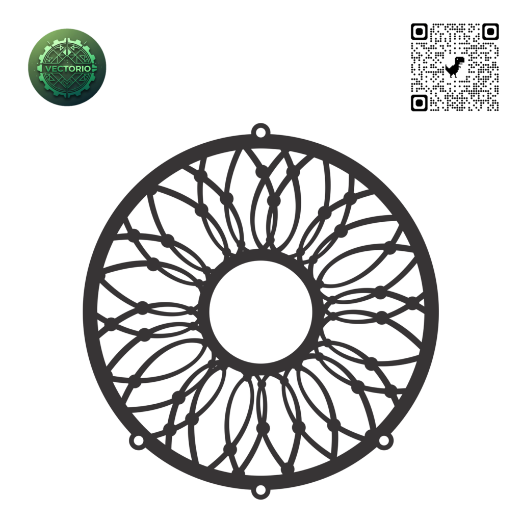 MANDALA FOR DREAMCATCHER 12 vector design for laser cutting and engraving