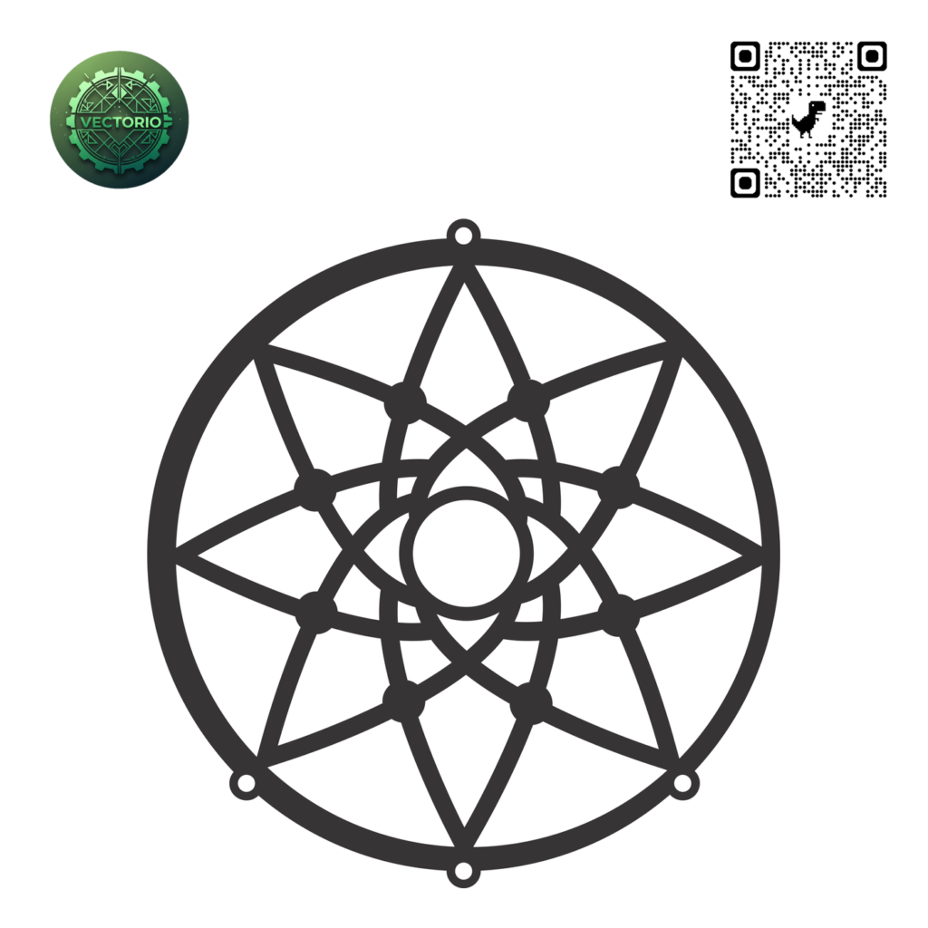 MANDALA FOR DREAMCATCHER 22 vector design for laser cutting and engraving
