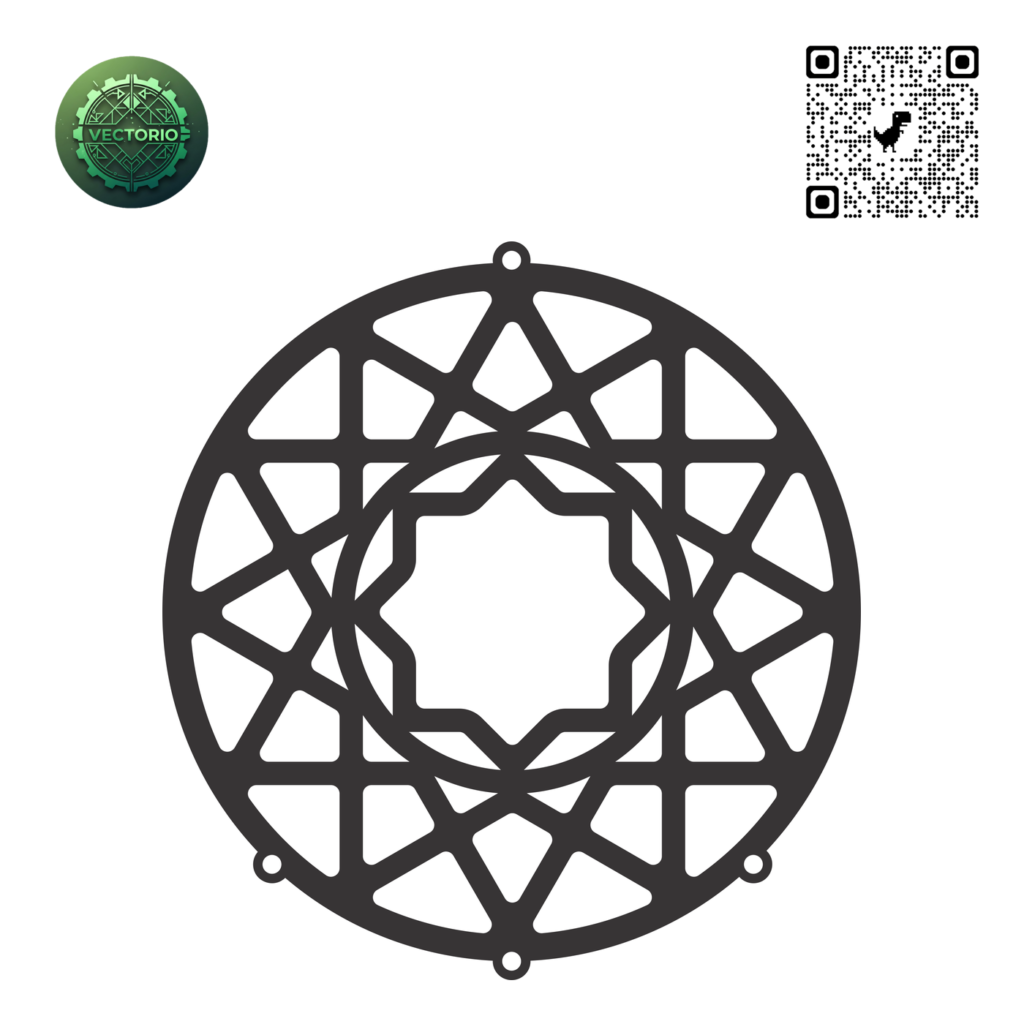 MANDALA FOR DREAMCATCHER 24 vector design for laser cutting and engraving