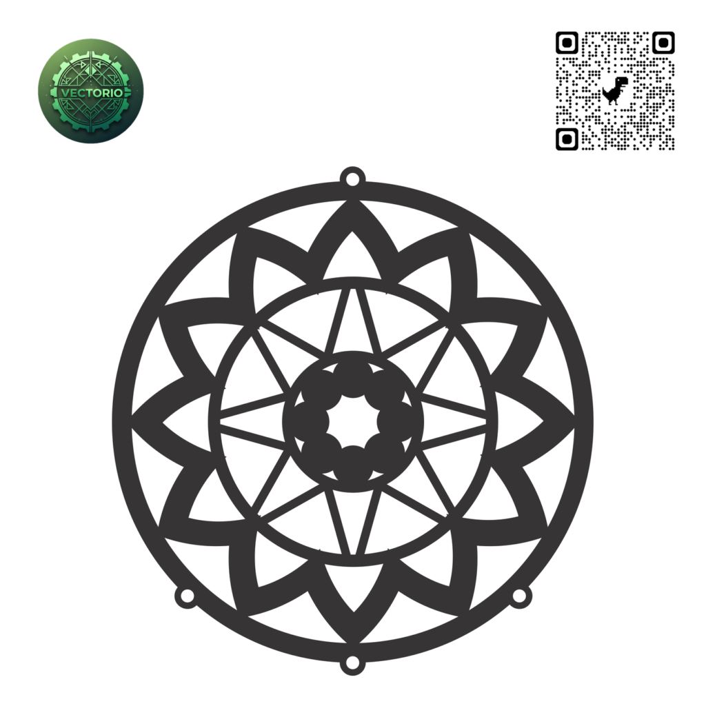 MANDALA FOR DREAMCATCHER 25 vector design for laser cutting and engraving