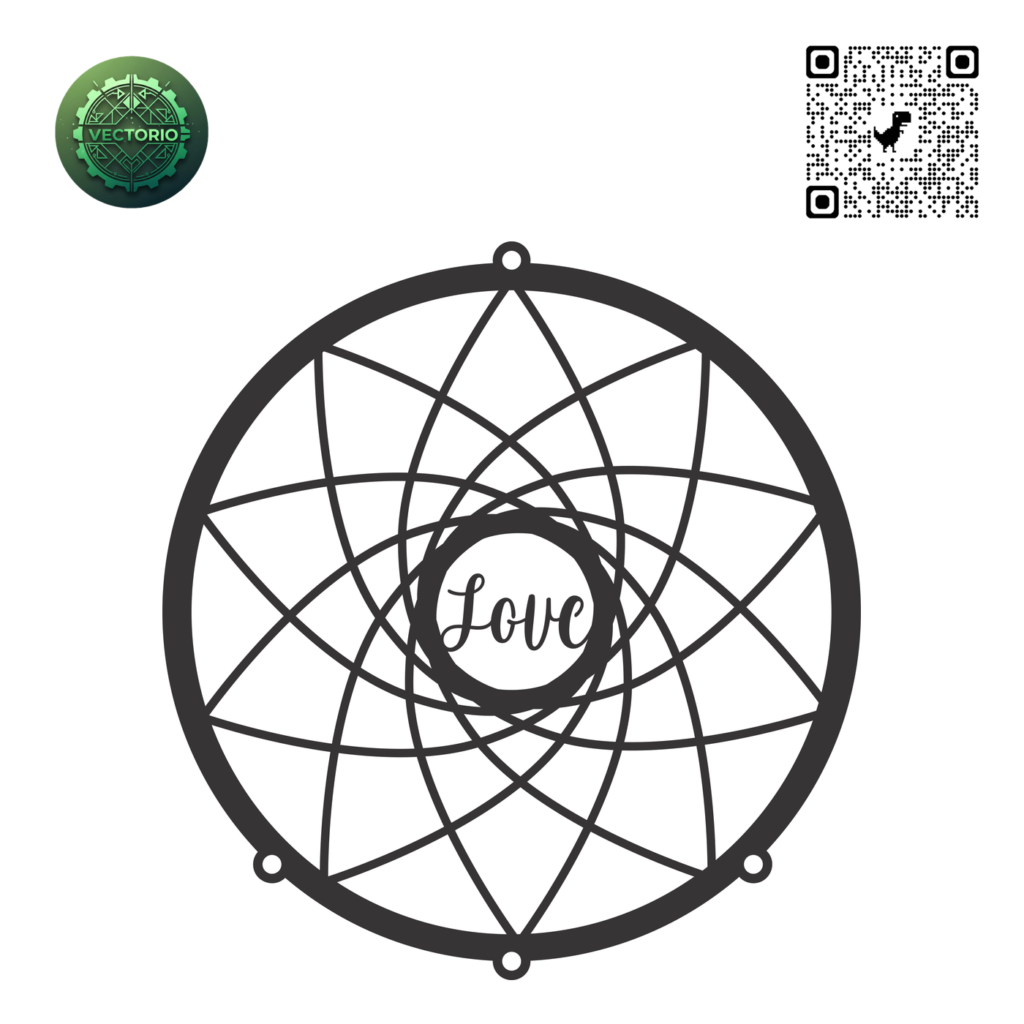 MANDALA FOR DREAMCATCHER 4 vector design for laser cutting and engraving