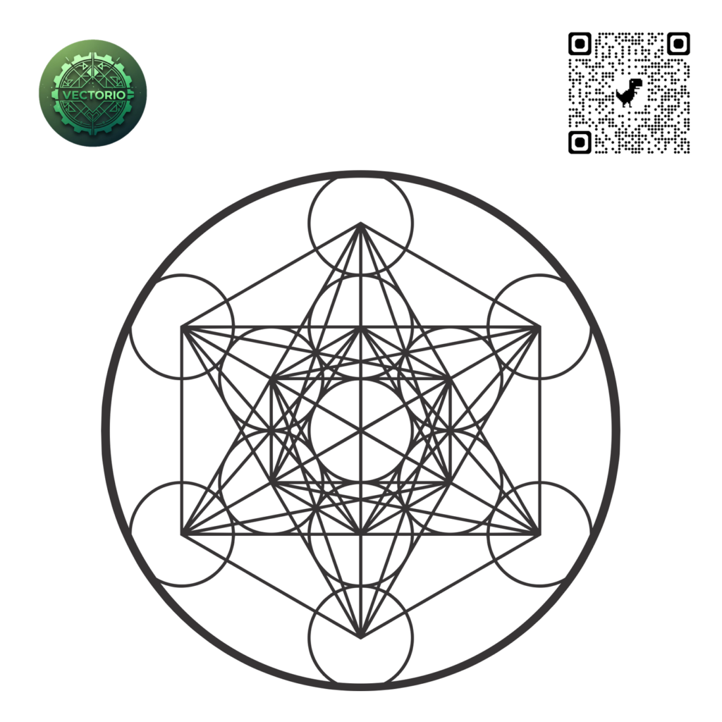 METATRON CUBE SACRED GEOMETRY vector design for laser cutting and engraving