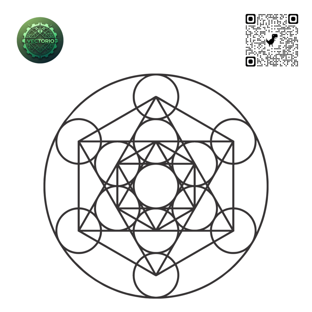 METATRON CUBE SACRED GEOMETRY 3 vector design for laser cutting and engraving