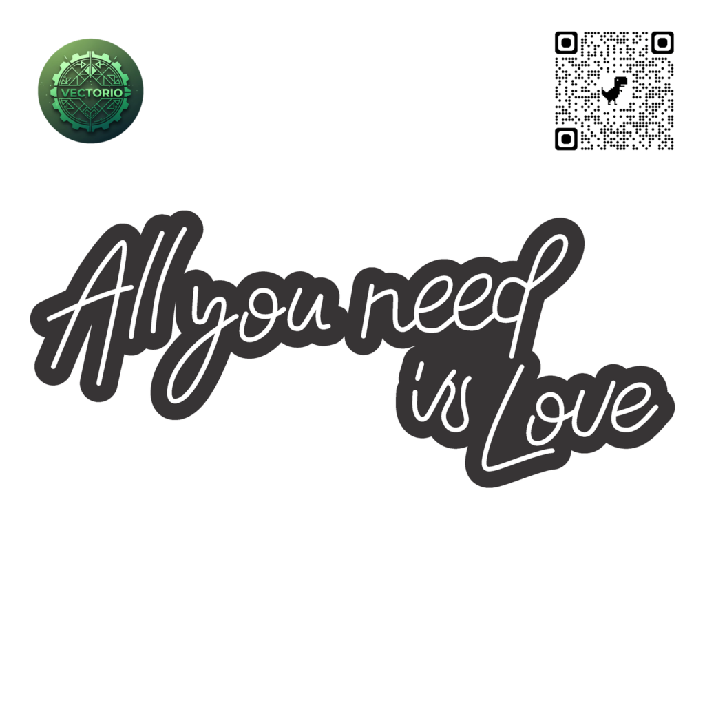 NEON LED - ALL YOU NEED IS LOVE vector design for laser cutting and engraving