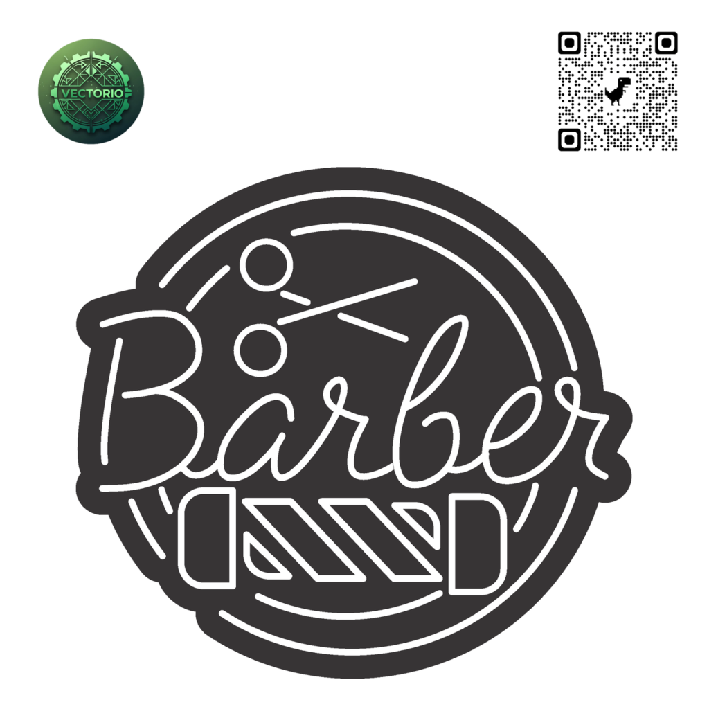 NEON LED - BARBER vector design for laser cutting and engraving