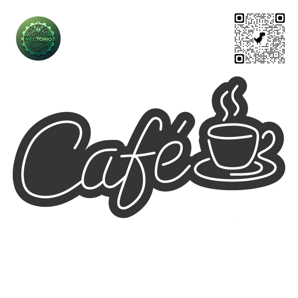 NEON LED - CAFE vector design for laser cutting and engraving