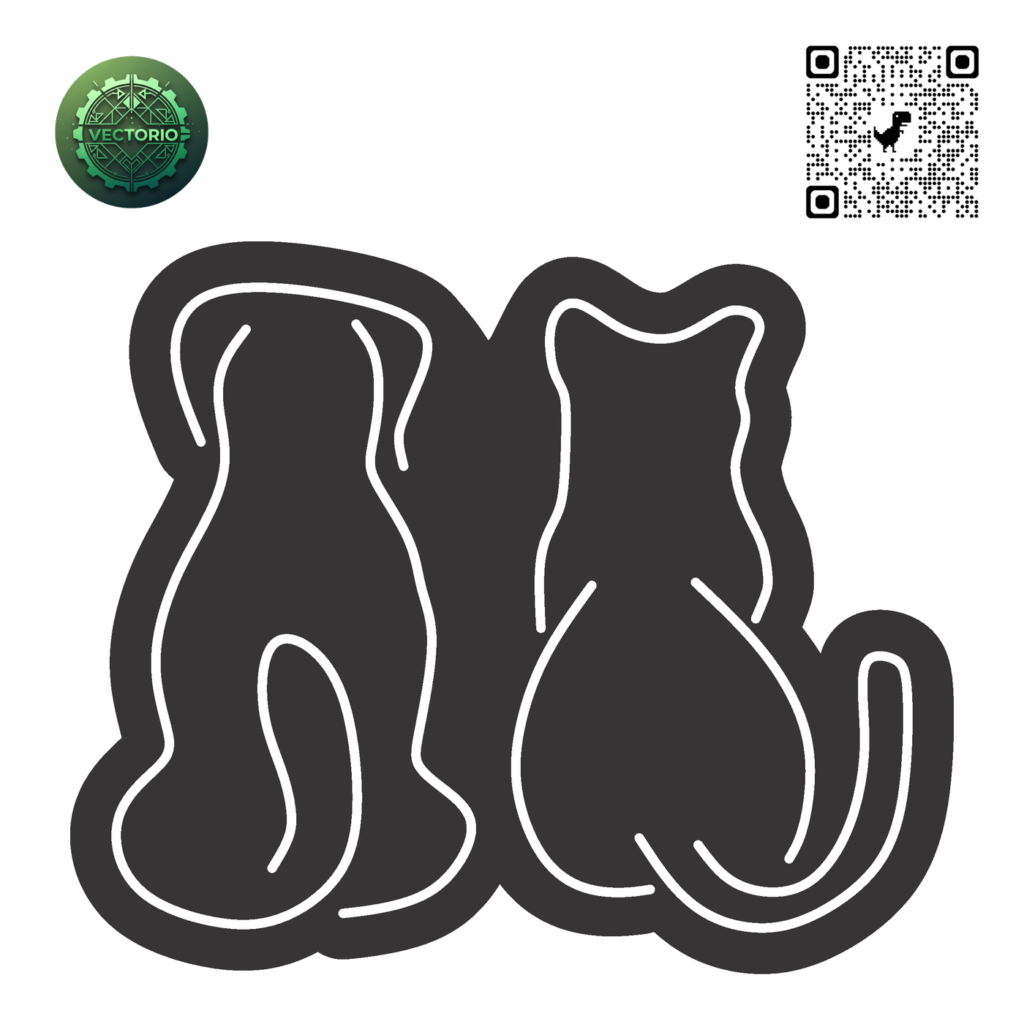 NEON LED - CAT AND DOG vector design for laser cutting and engraving