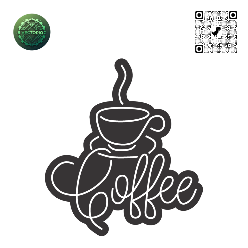 NEON LED - COFFEE TAZA vector design for laser cutting and engraving