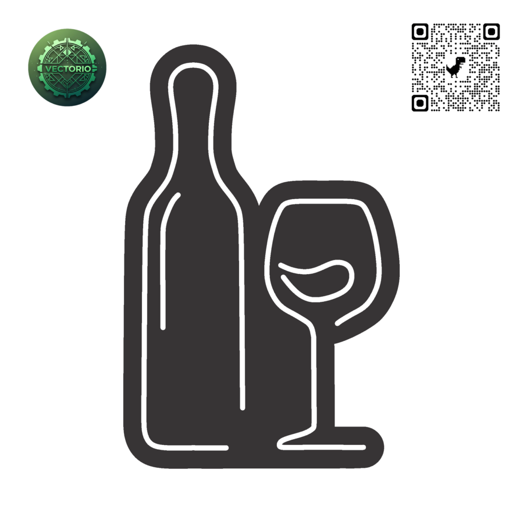 NEON LED - CUP AND WINE vector design for laser cutting and engraving