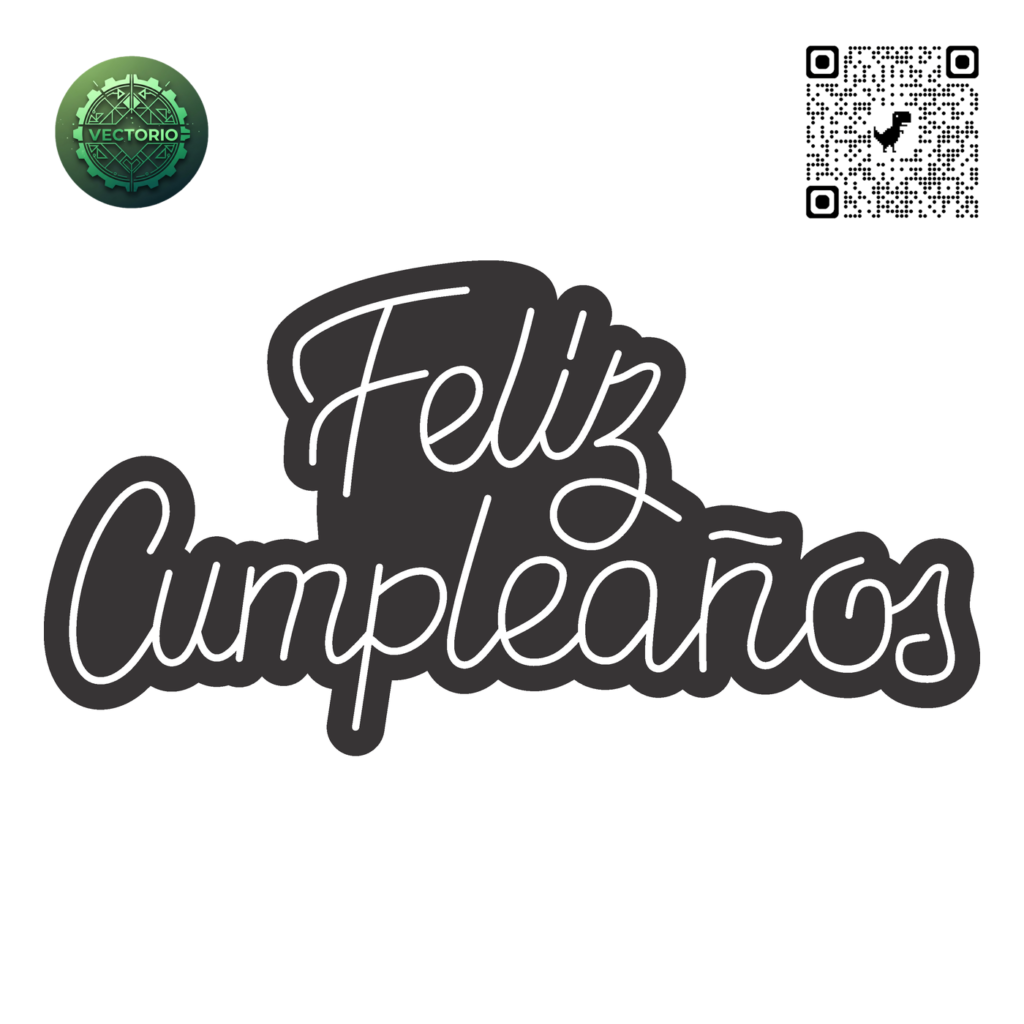 NEON LED - FELIZ CUMPLEAÑOS vector design for laser cutting and engraving