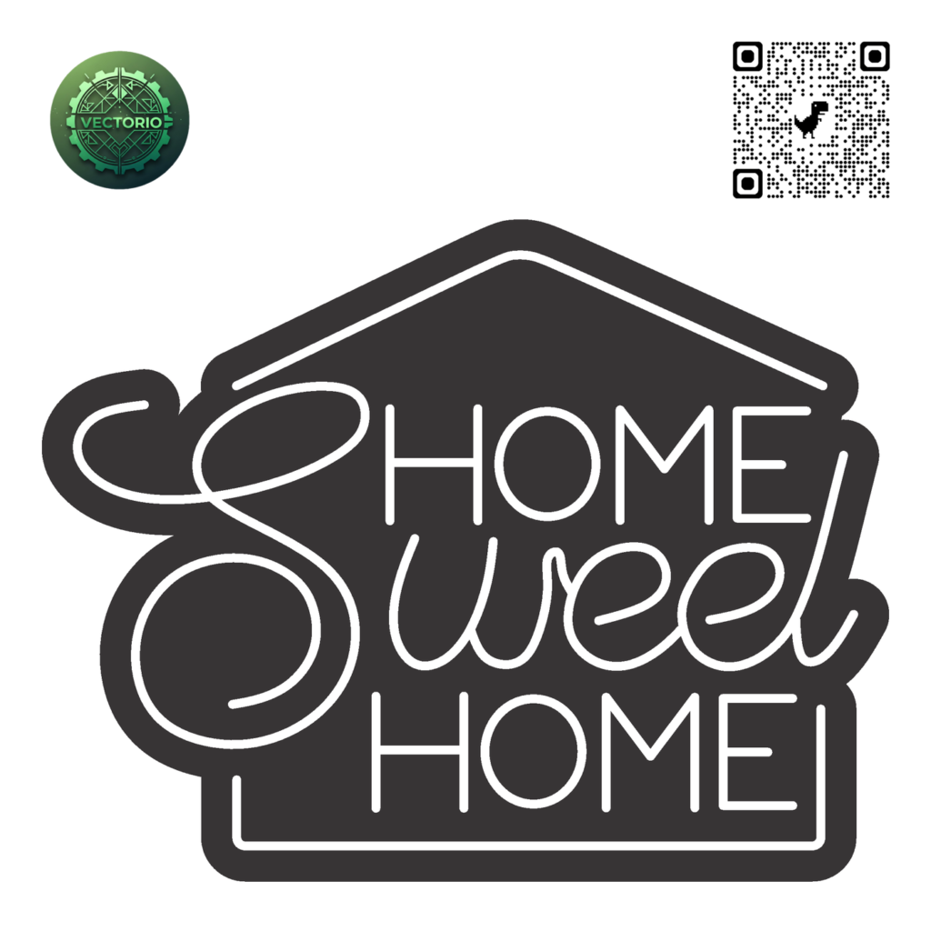 NEON LED - HOME SWEET HOME vector design for laser cutting and engraving