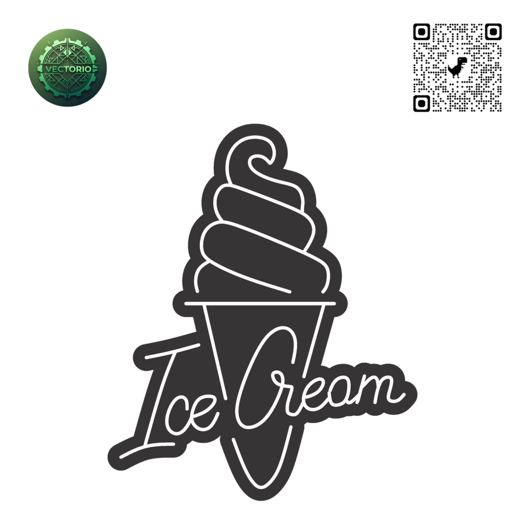 NEON LED - ICE CREAM vector design for laser cutting and engraving