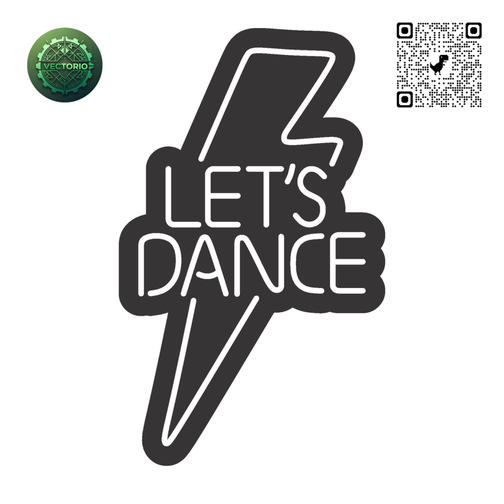 NEON LED - LETS DANCE vector design for laser cutting and engraving