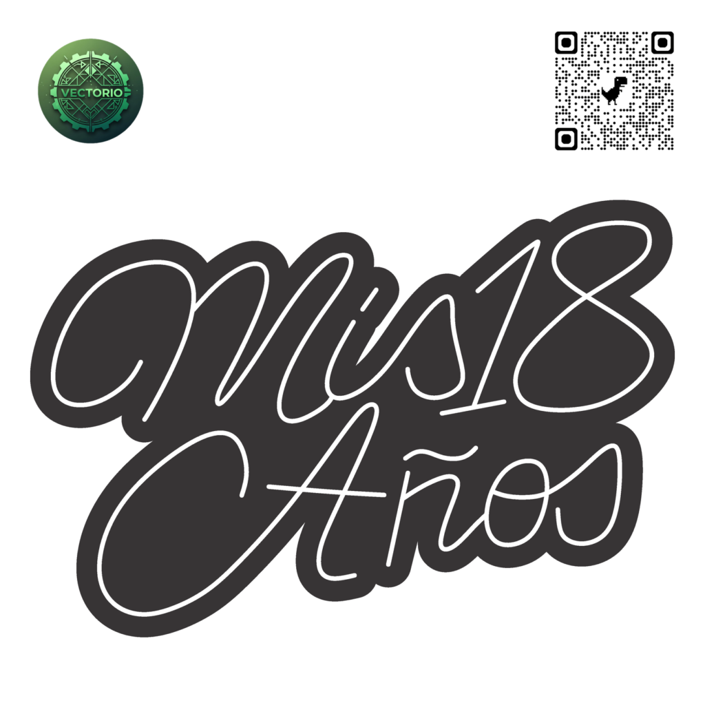 NEON LED - MIS 18 AÑOS 2 vector design for laser cutting and engraving