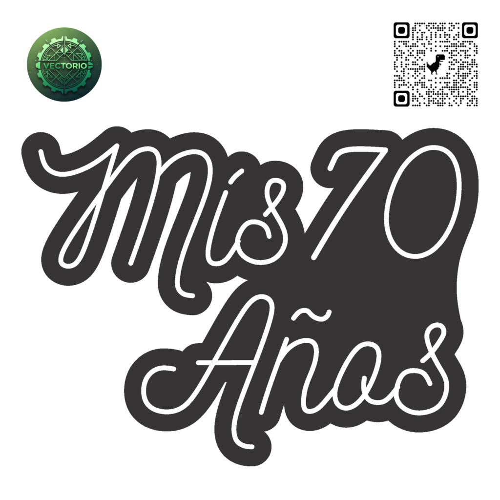 NEON LED - MIS 70 AÑOS vector design for laser cutting and engraving
