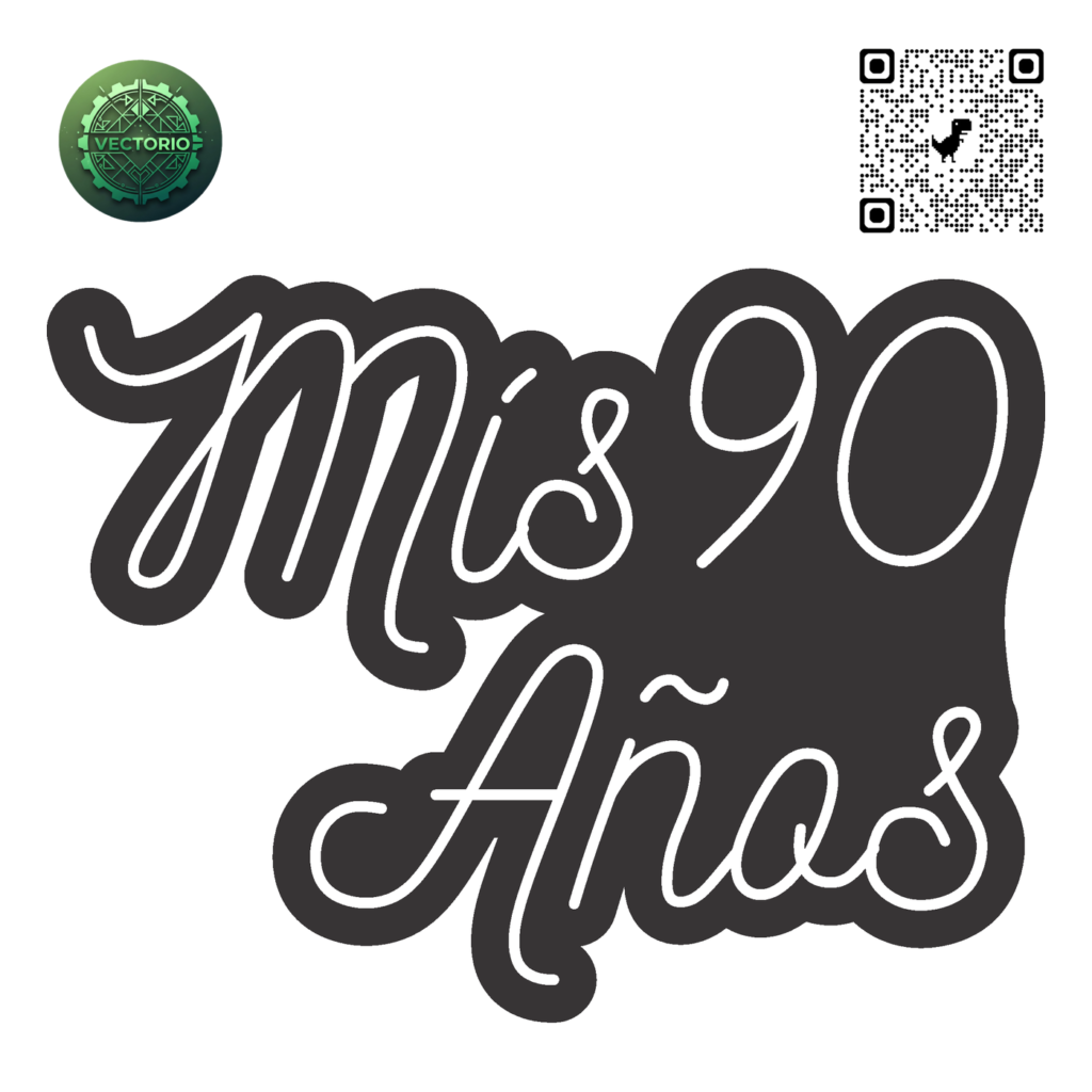 NEON LED - MIS 90 AÑOS vector design for laser cutting and engraving