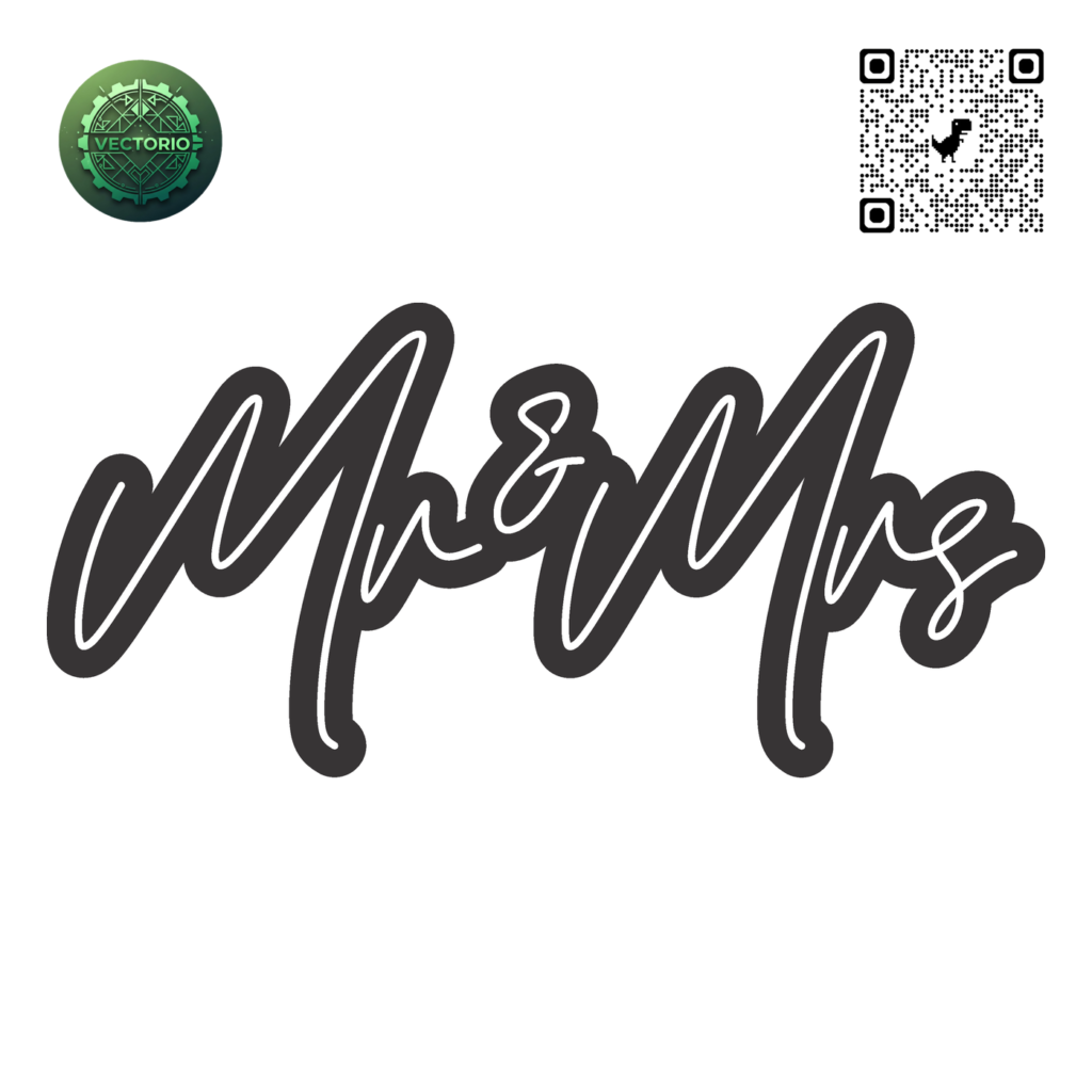 NEON LED - MR & MRS vector design for laser cutting and engraving