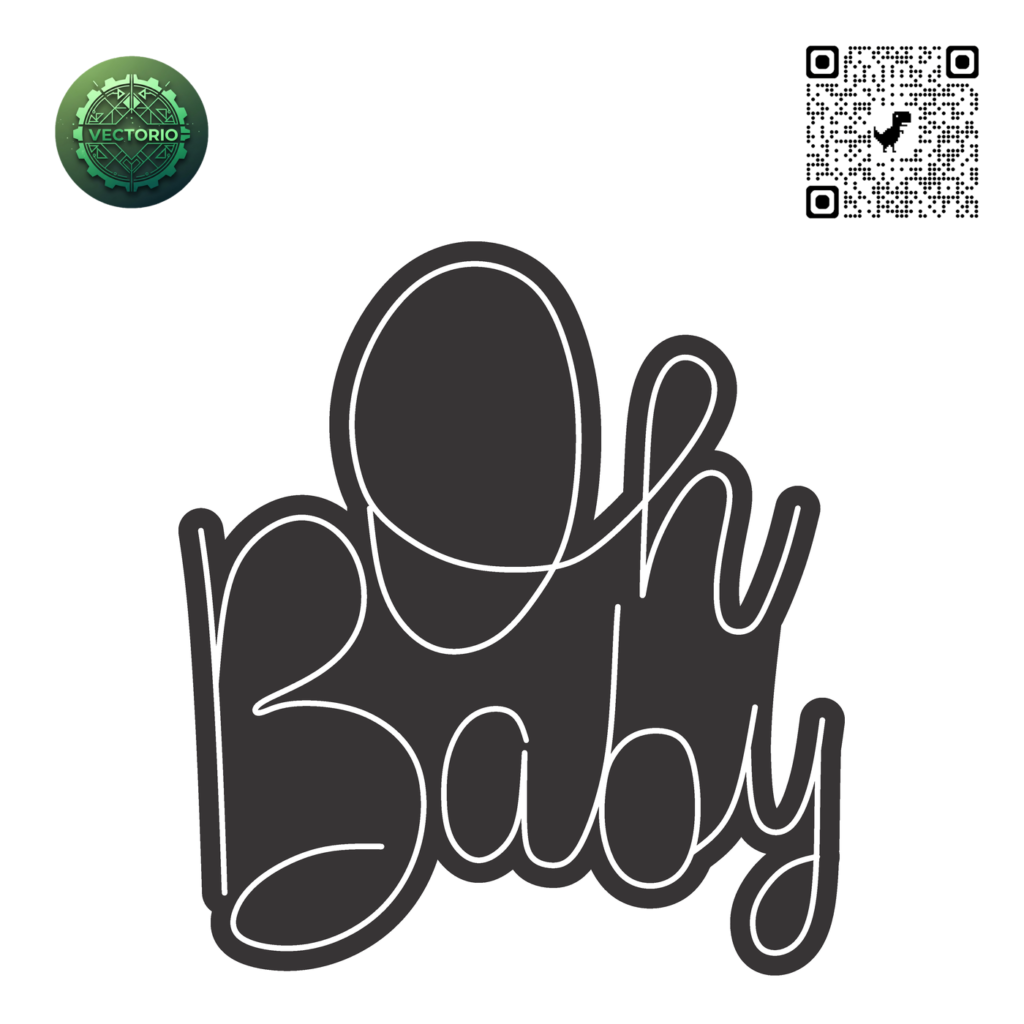 NEON LED - OH BABY 1 vector design for laser cutting and engraving