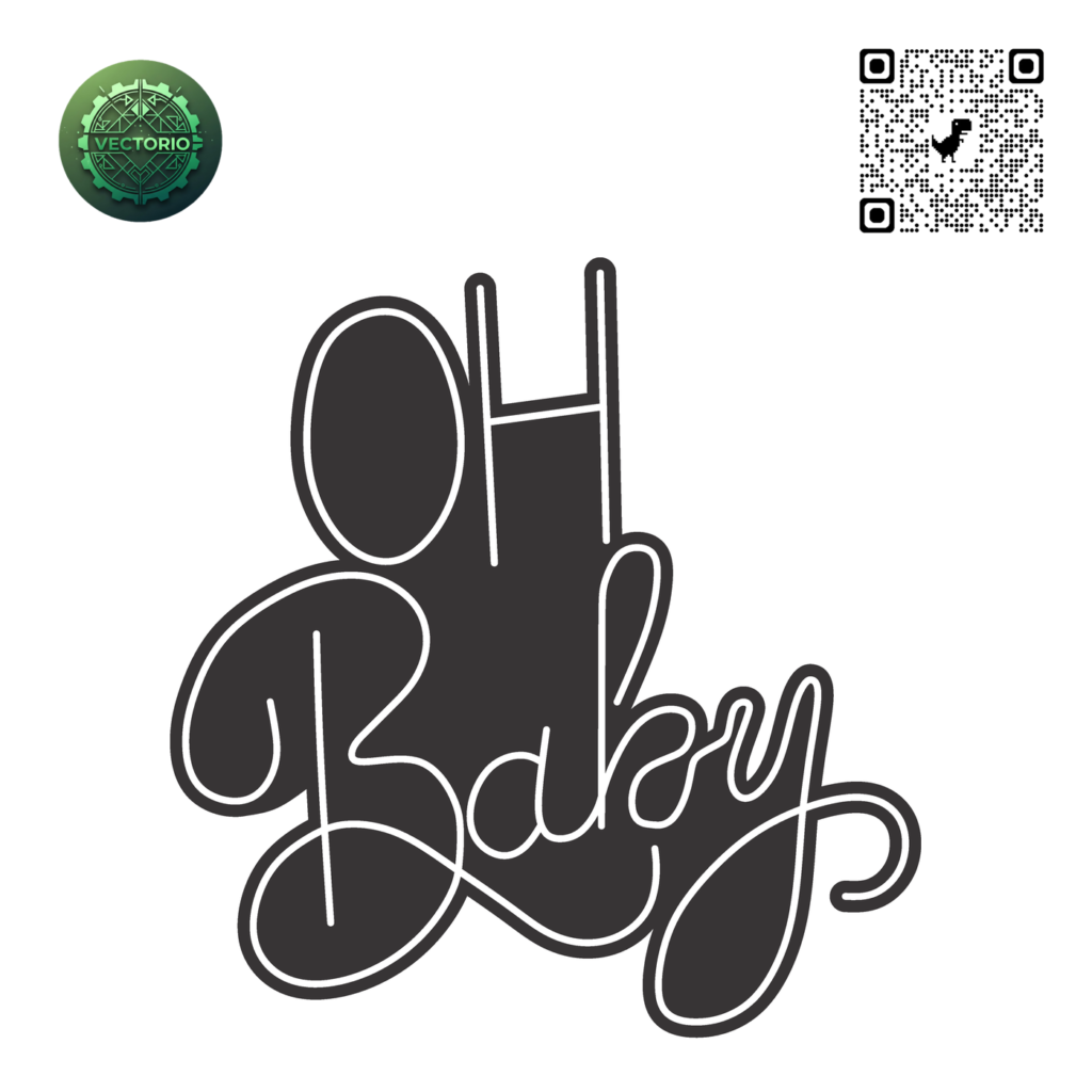 NEON LED - OH BABY 2 vector design for laser cutting and engraving