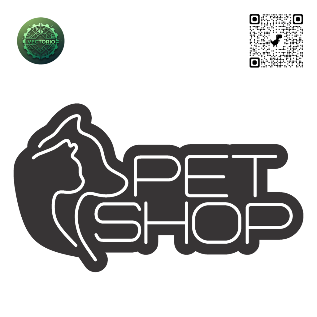NEON LED - PET SHOP vector design for laser cutting and engraving