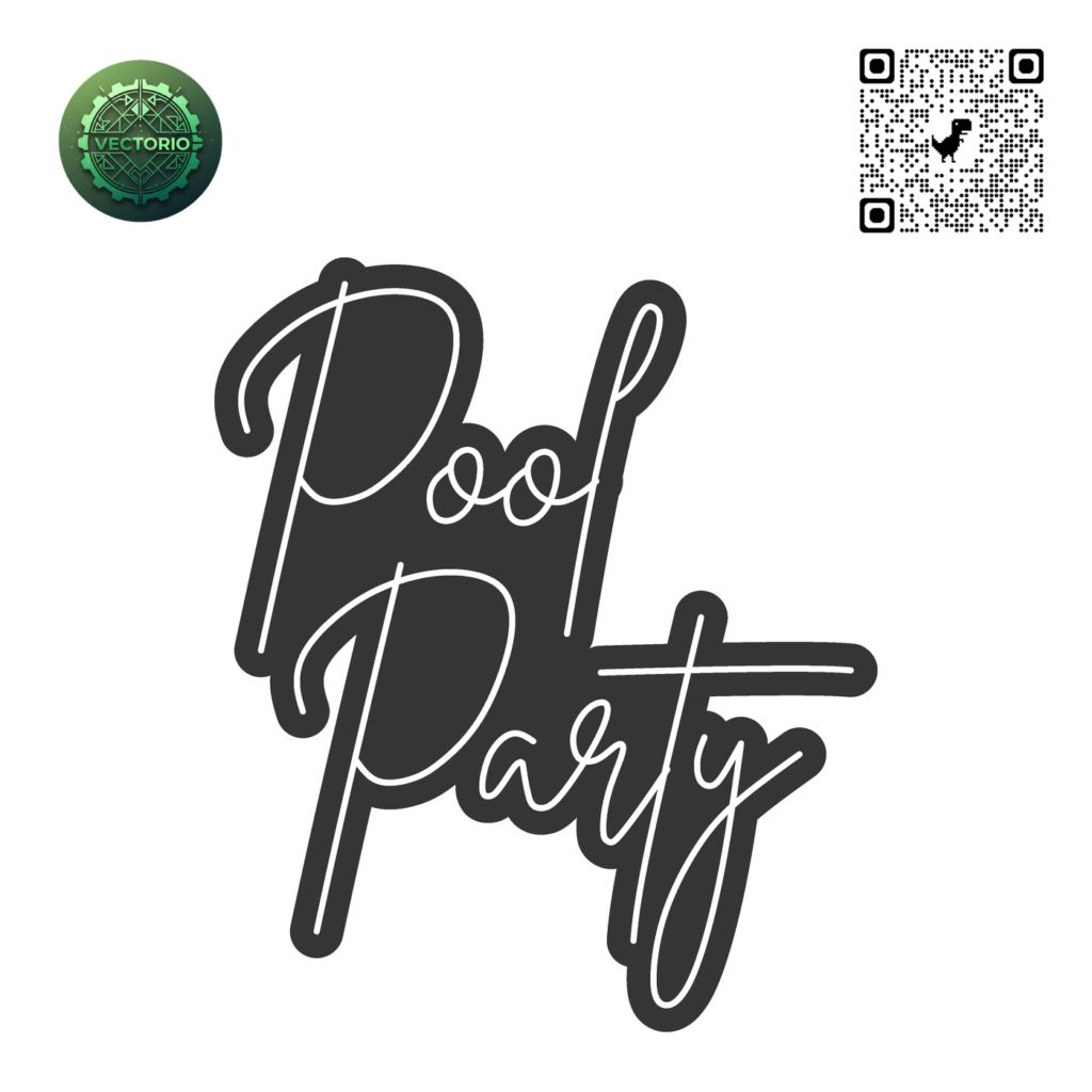 NEON LED - POOL PARTY vector design for laser cutting and engraving