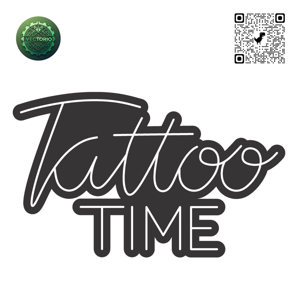 NEON LED - TATOO TIME vector design for laser cutting and engraving
