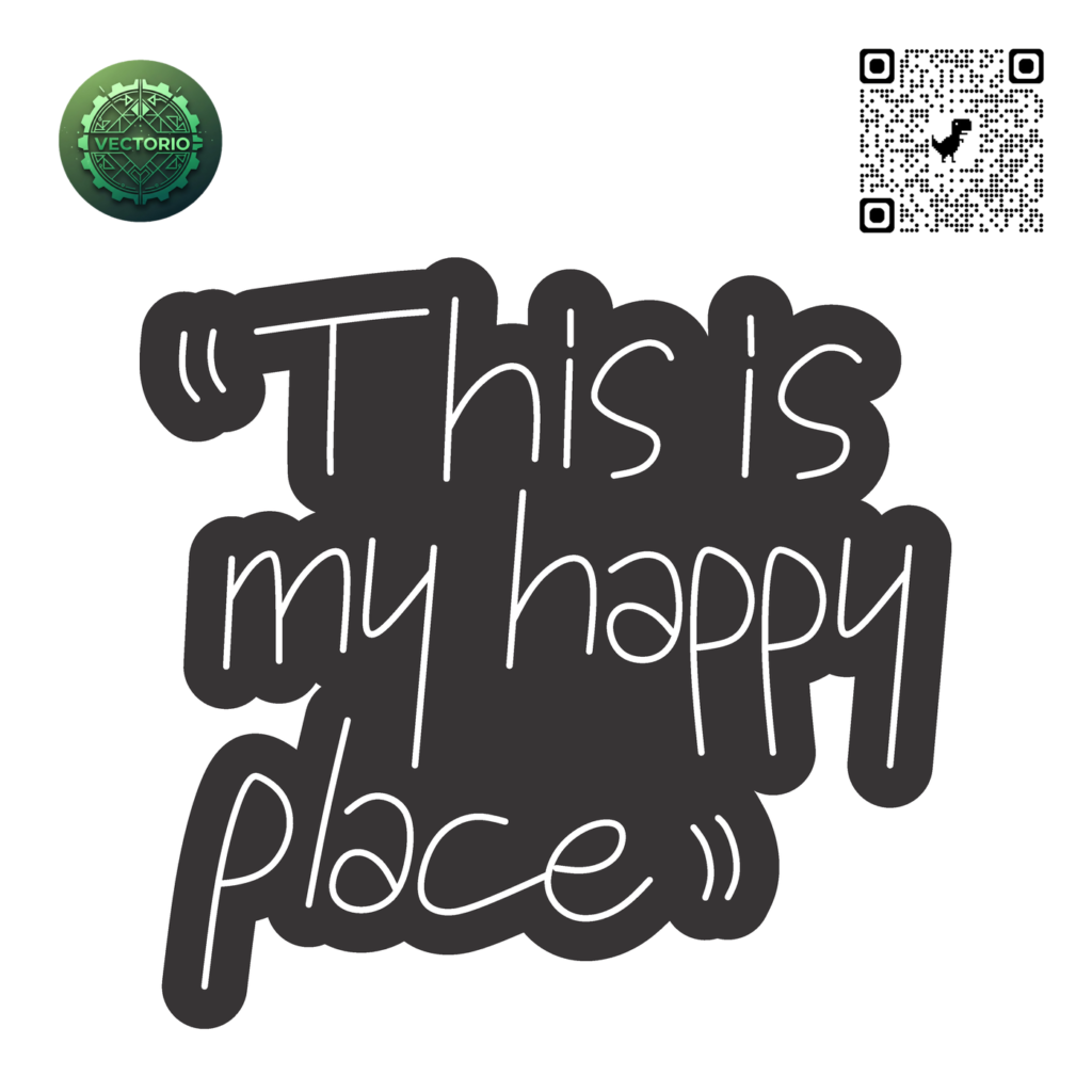 NEON LED - THIS IS MY HAPPY PLACE vector design for laser cutting and engraving