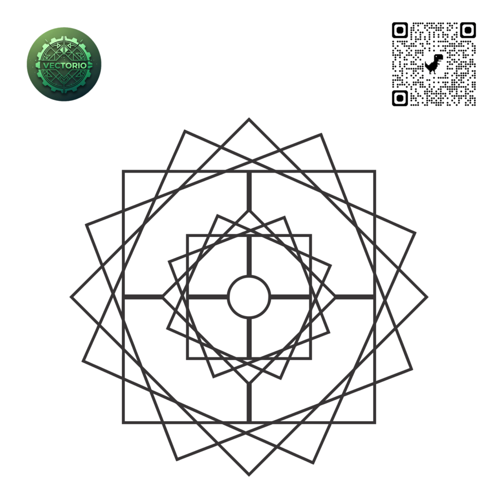 OCTAGRAM MANDALA SACRED GEOMETRY vector design for laser cutting and engraving