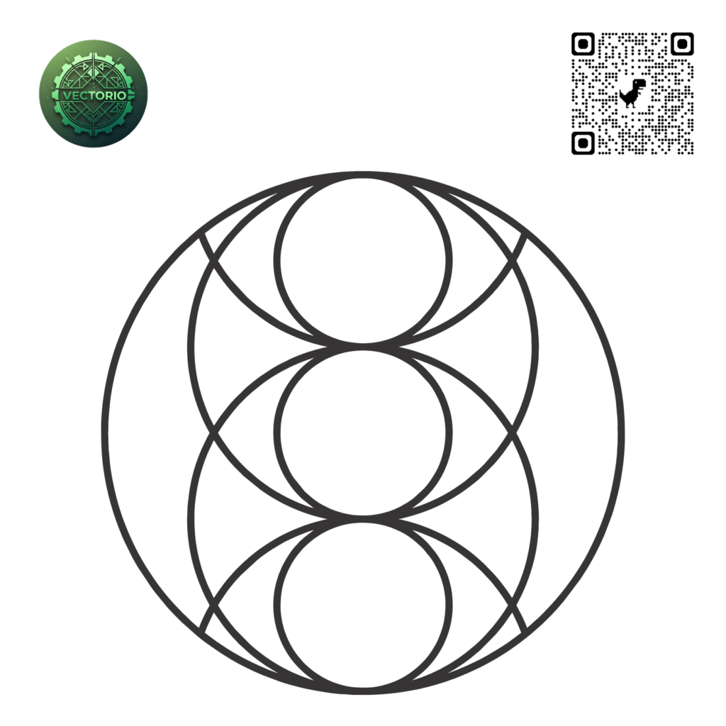 PISCIS EYE TRINITY SACRED GEOMETRY vector design for laser cutting and engraving
