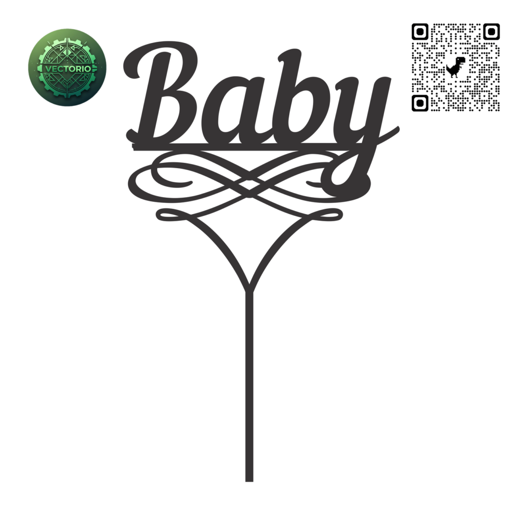TOPPER BABY vector design for laser cutting and engraving