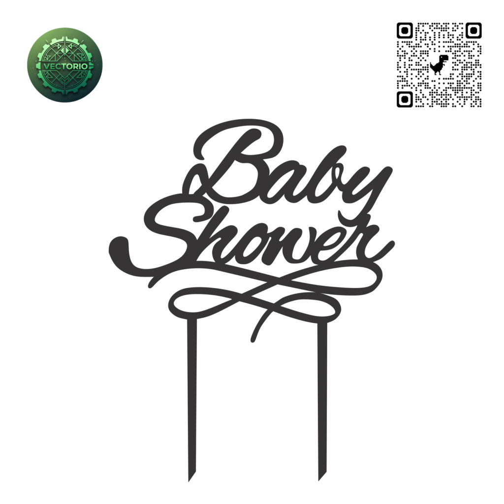TOPPER BABY SHOWER vector design for laser cutting and engraving