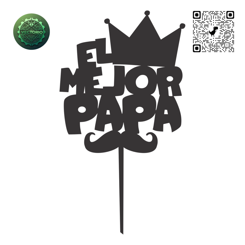 TOPPER FELIZ DIA PAPA 2 vector design for laser cutting and engraving